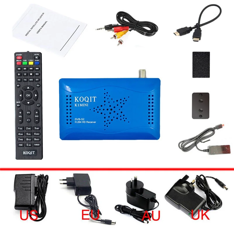 Koqit Мини DVB S2 интернет ресивер спутниковый декодер Бесплатный спутниковый ресивер DVB-S2 ТВ тюнер скам/Biss/vu Youtube IP tv Finder - Цвет: DVB-S2 Only