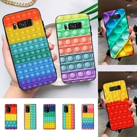 pop bubble fidget toys phone case for samsung galaxy note10pro note20ultra cover for note20 note10lite m30s back coque