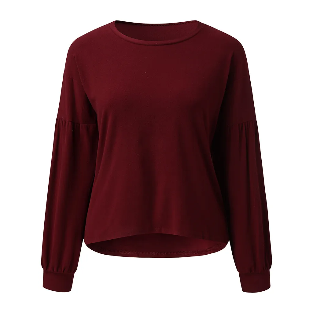 Женские черные толстовки свободные повседневные однотонные с круглым вырезом