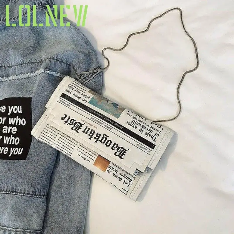 Сумка-конверт через плечо для газет женская сумочка-клатч на цепочке вечерняя