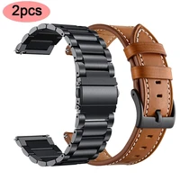 20mm 22mm stainless steel watchband for samsung galaxy s3 watch 42mm 46mm sm r800 sports band leather strap wrist bracelet