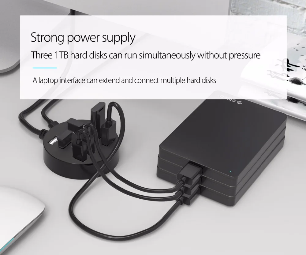 ORICO Мульти 8 портов USB 2,0 концентратор Высокоскоростной мини USB разветвитель адаптер с микро B порт питания Поддержка OTG для компьютера