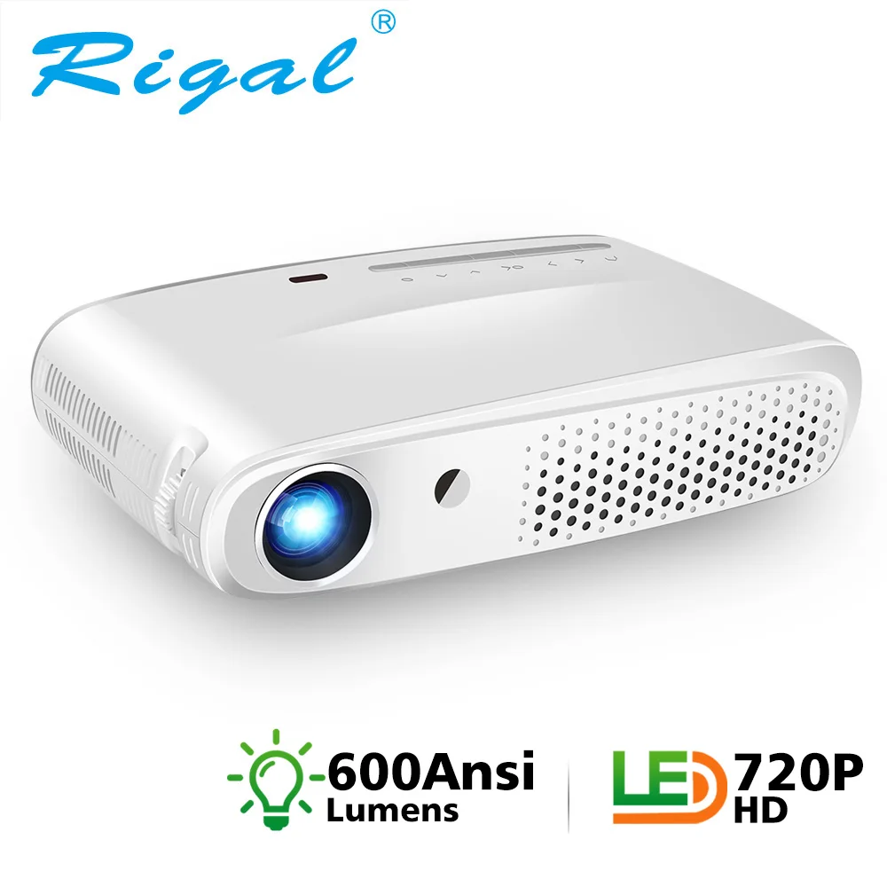 Мини-проектор Rigal RD602 DLP 600Ansi 7000 люмен Android Wi-Fi проектор с активным затвором 3D Full HD