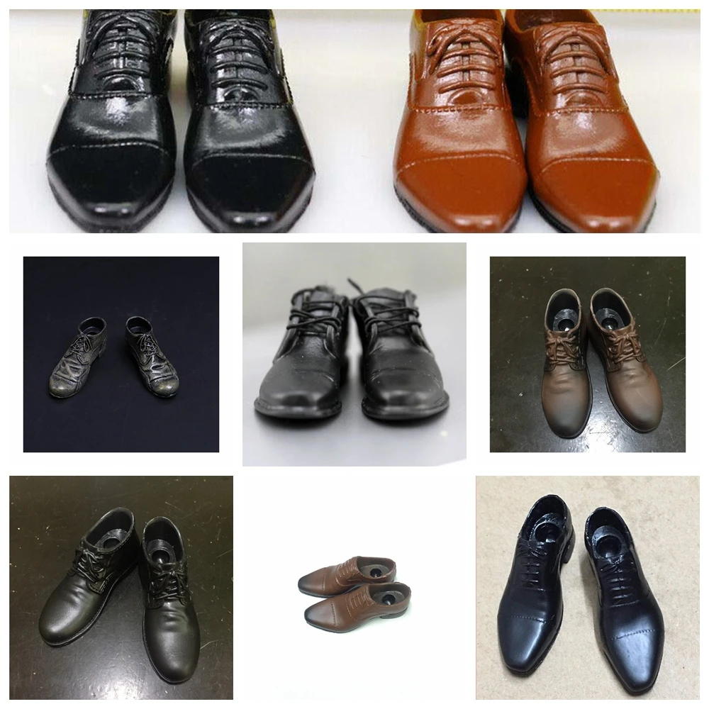

1/6 Scale Male Black/Brown In-line Leather Shoes Model Fit For 12" Action Figure Body Accessories In Stock