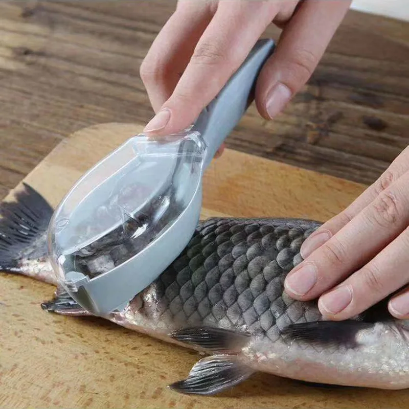 

Fish Cleaning Scraping Scales With Knife Device Seafood Tools Fast Remove Fish Knife Cleaning Kitchen Accessories