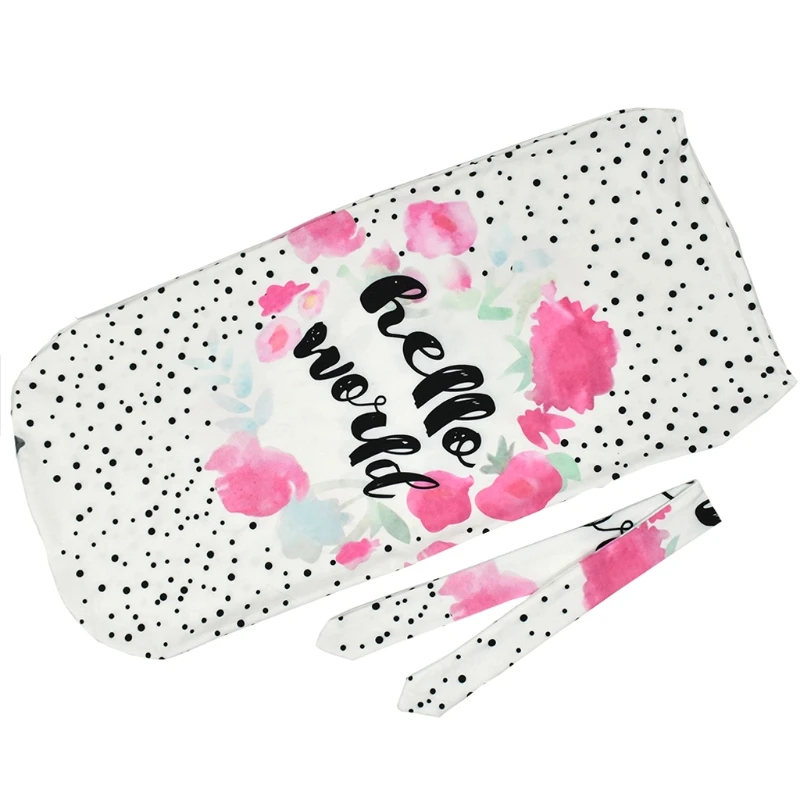

2Pcs/Set Newborn Soft Swaddle Blanket Baby Sleeping Bag Muslin Wrap Headband Photo props
