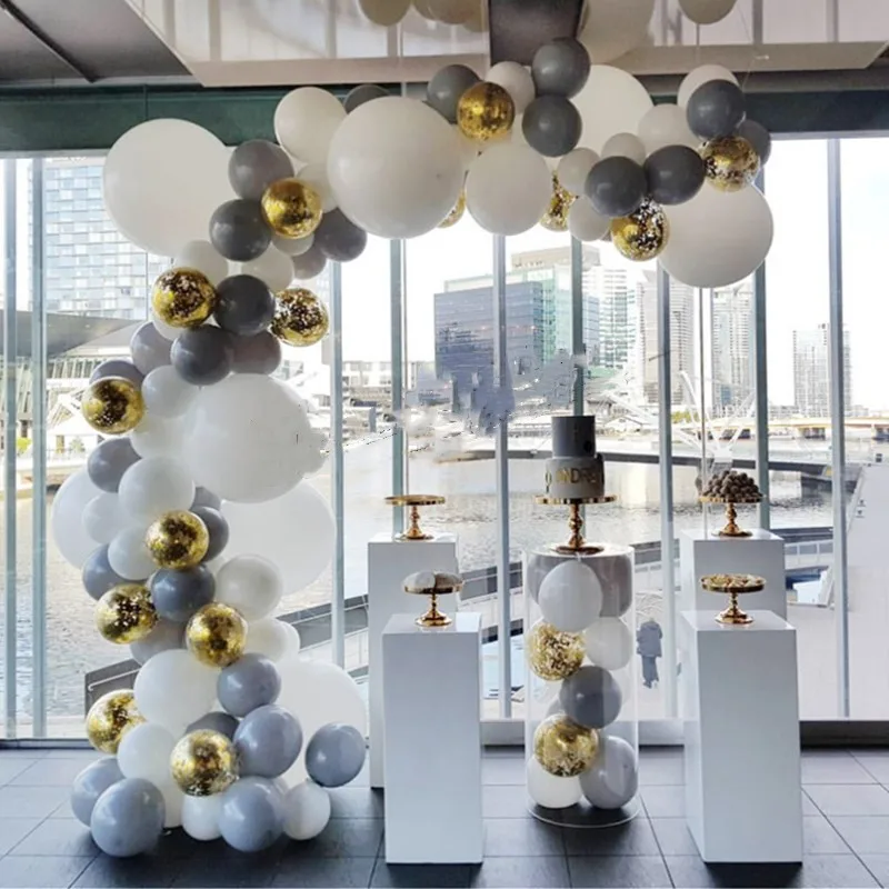 200 шт. Романтический световой синий шар чернильный белый латекс золотого и