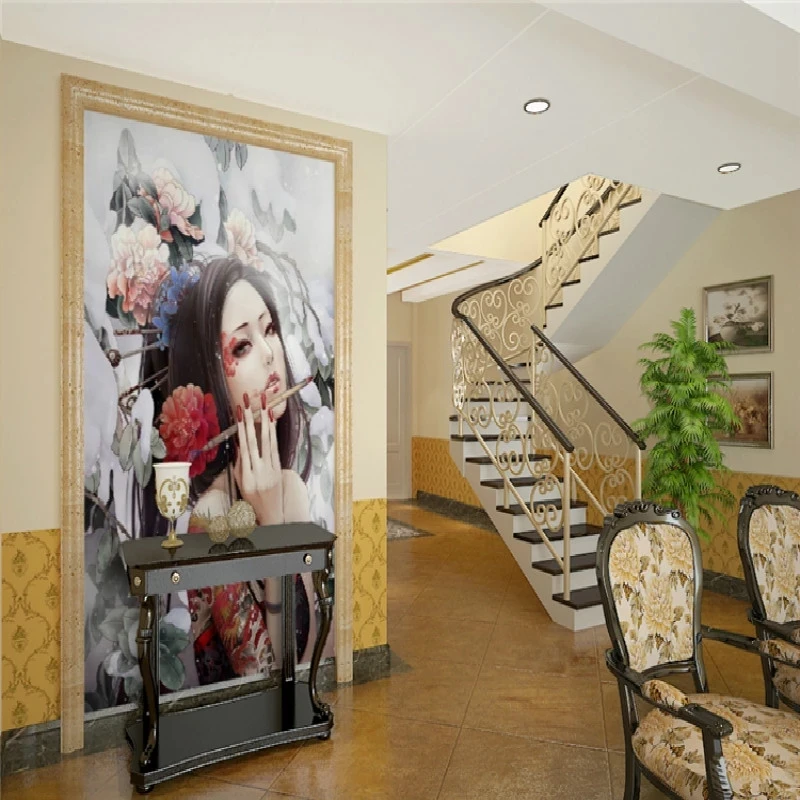 3D фрески в японском стиле на заказ большой салон красоты тату-салон ресторан