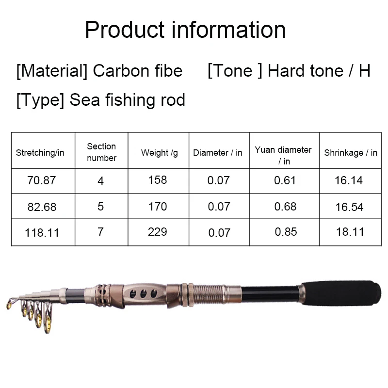 

1PCS Carbon Fiber Rod Superhard Boat Ice Fly Lure Fishing Rod with High Quality Fishing Reel Fishing Tackle Pesca 1.8-3m Length