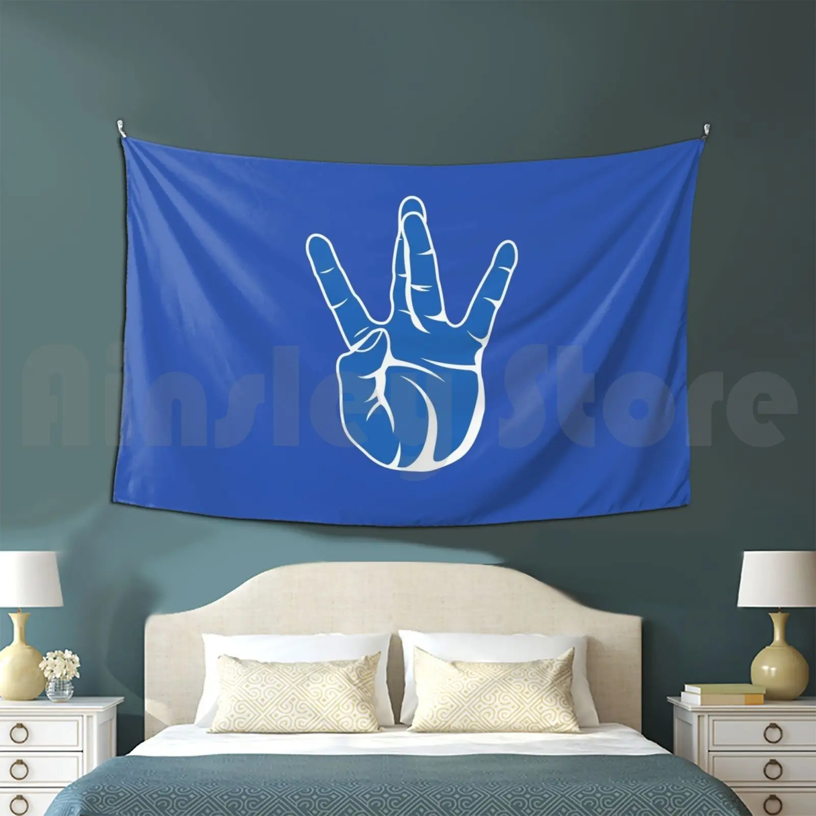 Westside западное побережье рэп хип-хоп Ручной знак Синий Гобелен фон настенный Westcoast