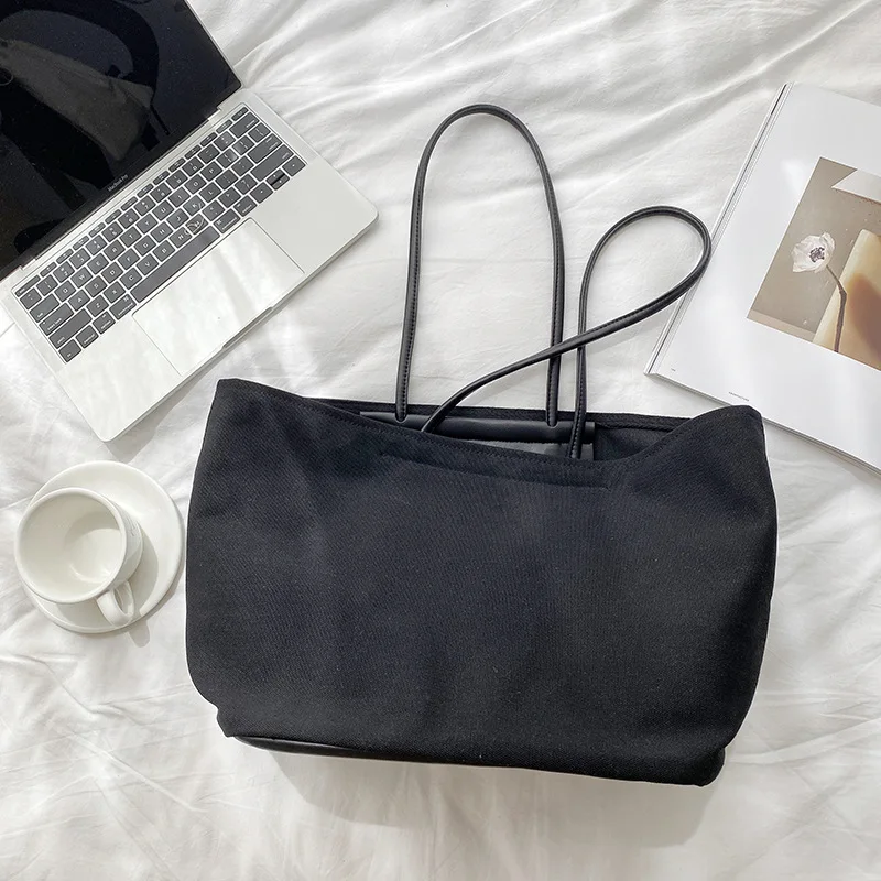 

New Bag Handbags 2020 Fashion Large Capacity Shoulder Bag Women Canvas Tote Bag Solid Color Female Casual Big Handbag Korean
