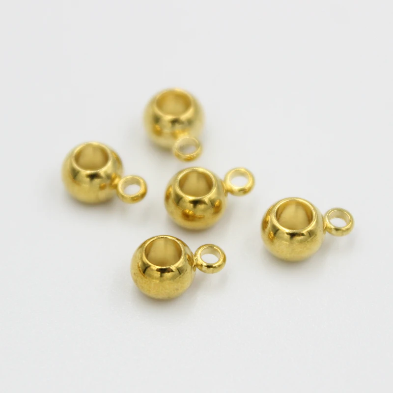 

20pcs 3/4/5mm Hole Stainless Steel Spacer Beads Ball Big Hole Positioning Beads Fits for DIY Charm Bracelets Jewelry findings