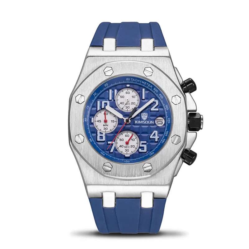 Кварцевые мужские часы KIMSDUN Топ бренд новые для мужчин водонепроницаемые с