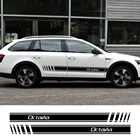 Автомобильные боковые наклейки, бесплатная доставка наклеек, украшение сделай сам для Skoda Octavia 2 A7 A5, аксессуары для тюнинга автомобилей, 2 шт.