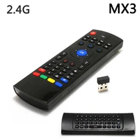 mx3 2 4g wireless fly air mouse keyboard english 44 ir learning voice for android smart tv box 30m remote control with mic