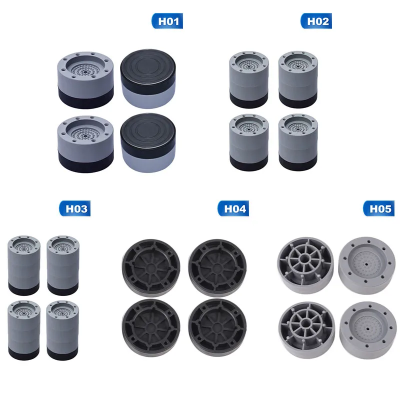 

4Pcs Washing Machine Anti Shock Pad Refrigerator Large Appliances Furniture Mute Rubber Mat Anti Vibration Pads Protect Floor