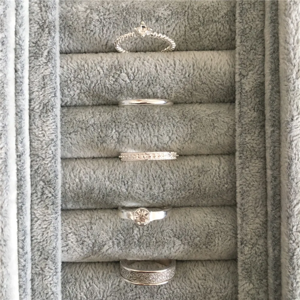 Набор из 5 предметов кольцо с блестками и прозрачным камнем серебряного цвета для