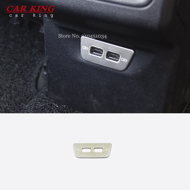 

For VW Volkswagen Golf 8 MK8 2020 2021 Car Accessories LHD Stainless Silvery Car rear Charging USB interface frame Cover Trim