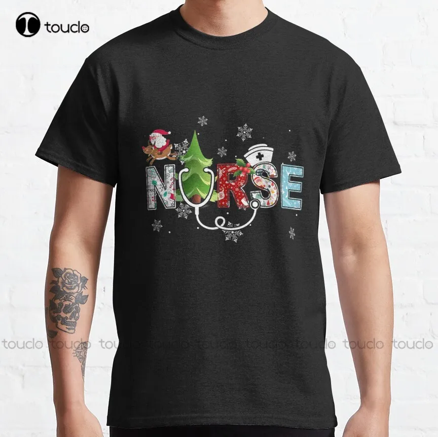 

Nurse Stethoscope Christmas Tree Ornaments Decor Gift Classic T-Shirt Skull Shirts For Men Custom Aldult Teen Unisex Xs-5Xl New