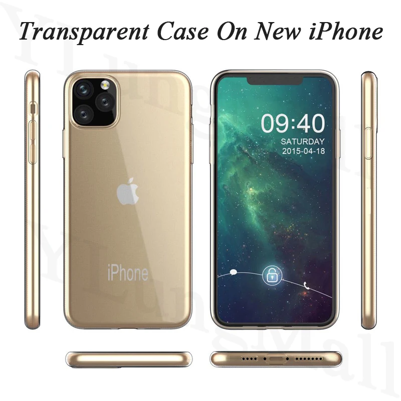 Transparent Case For iPhone 11 2019 Slim Clear Soft TPU Cover Coque for Pro Max X XR XS MAX 7 8 Plus Back |