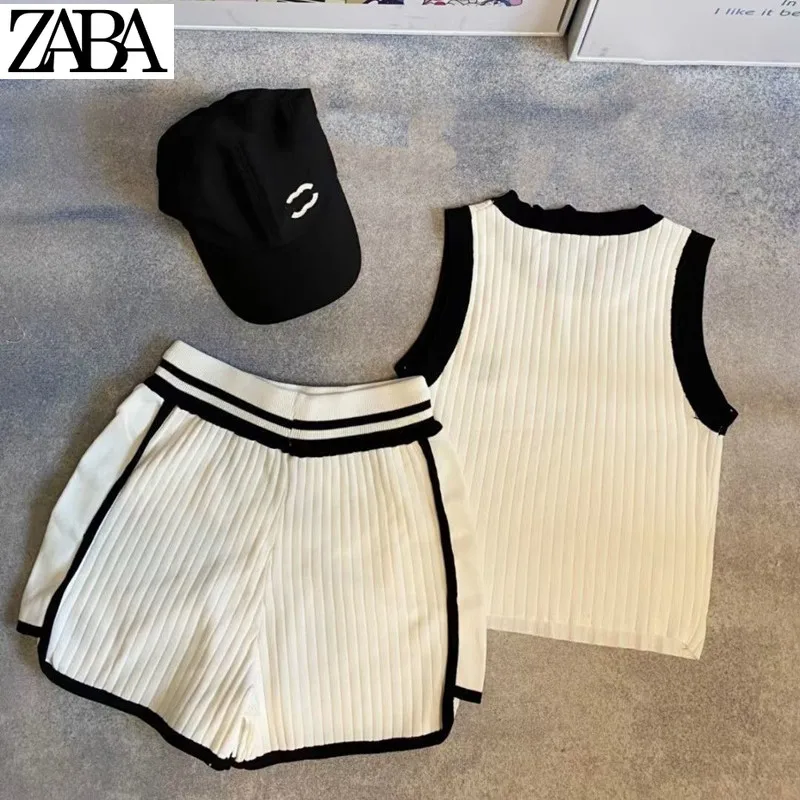 

2021 Summer New Ladies High Quality Luxury Brand Top Set Women Tank Tops Female Vest Fashion Casual Letter Pattern Tees Sets