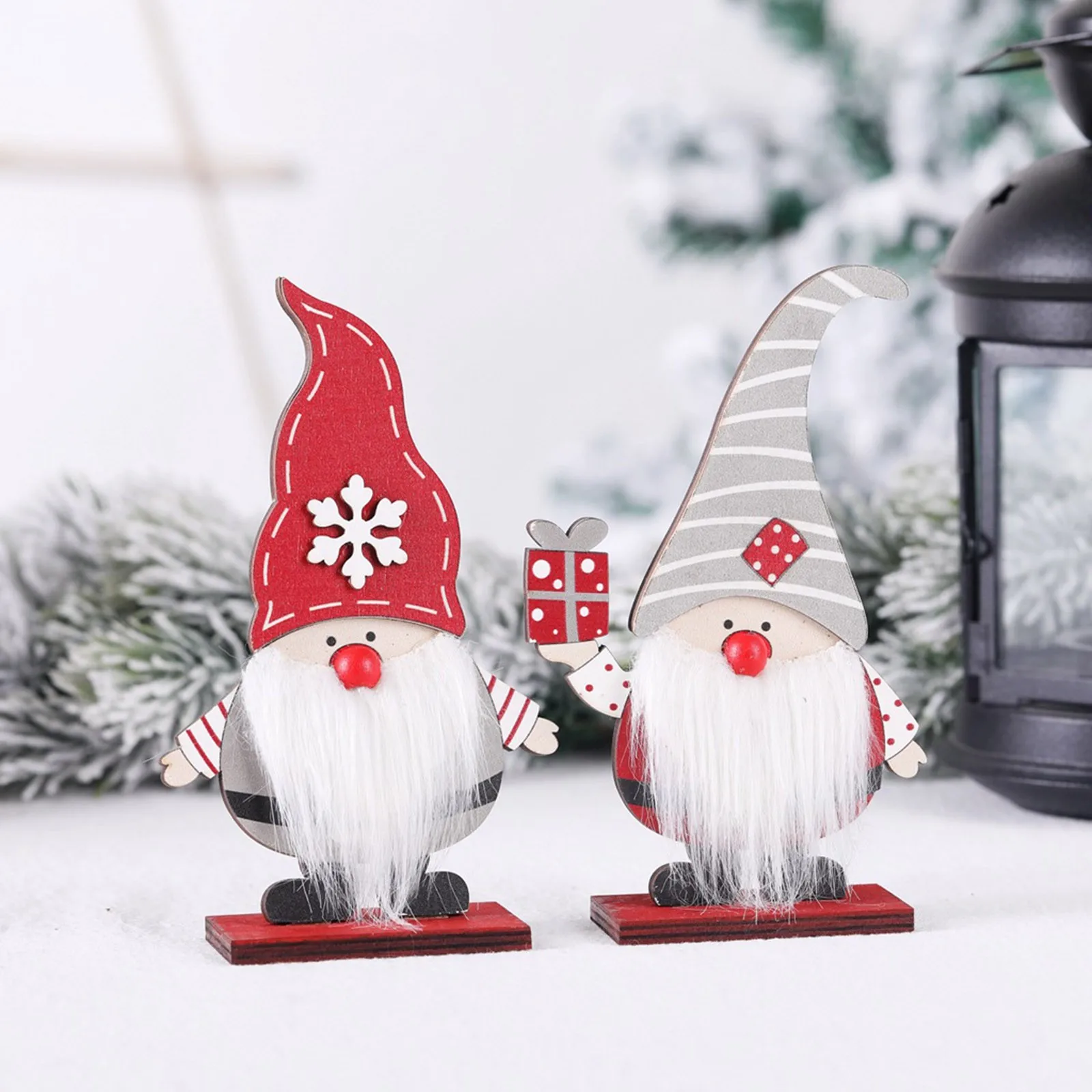 Рождественские украшения собранные деревянные раскрашенные подарки для