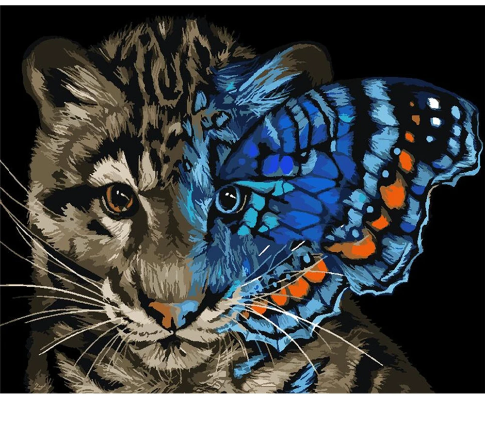 

CraftArtGo Painting By Numbers Animal painting On Canvas HandPainted Gift Picture By Number Waterfall Kits Home Decoration