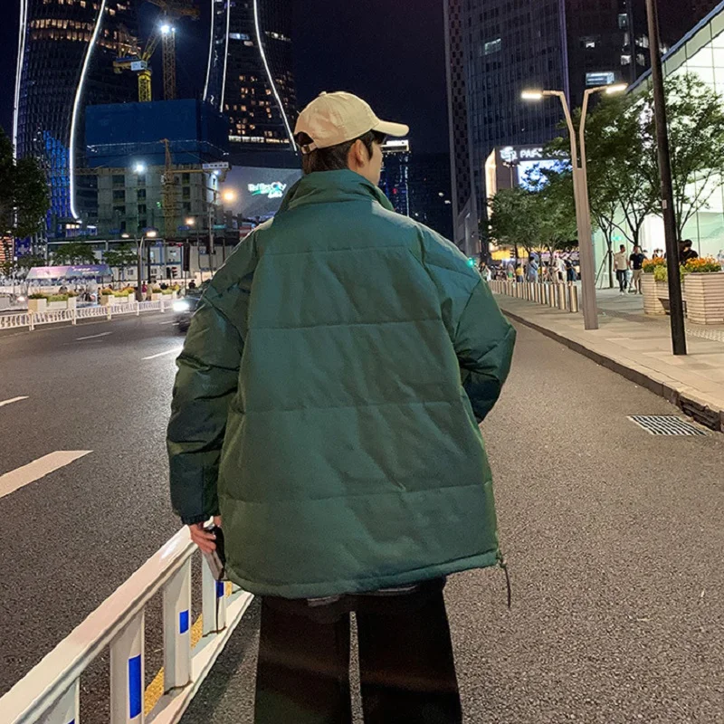 Chameleon Reflective Printed Cotton Padded Coat Men's Coat Hong Kong Style Loose Men and Women Couple Clothes Winter Jacket