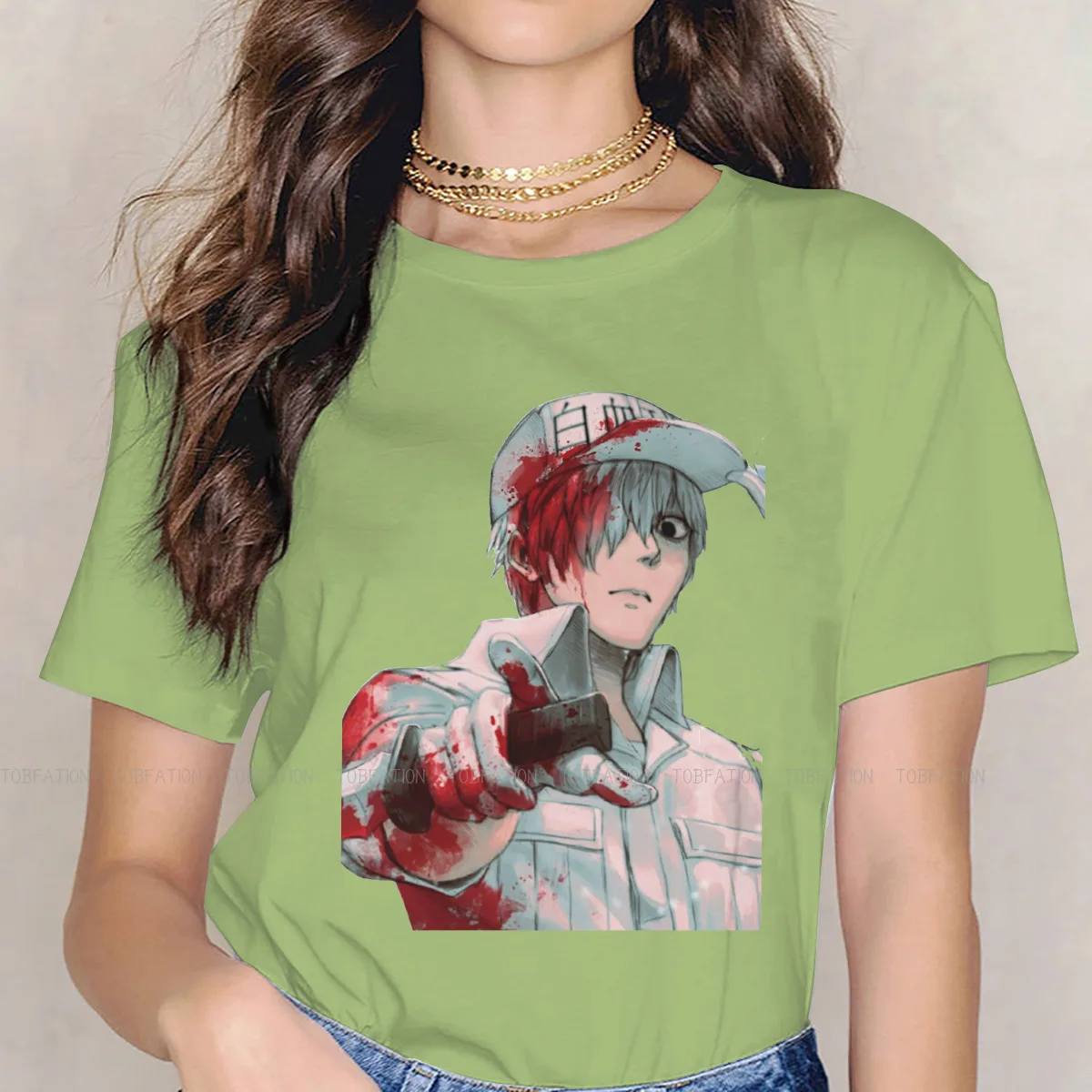 

Hataraku Saibou Unique TShirt for Girl Cells at Work Red Blood Cell White Blood Cell Platelet Top Quality Creative Gift T Shirt