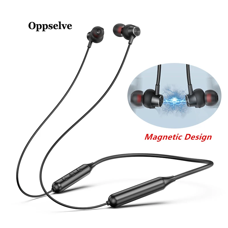 

Oppselve Wireless Bluetooth Earphone With Microphone Dual Driver Noise Cancel Headsets Earbuds 3D Stereo Magnetic Earphones