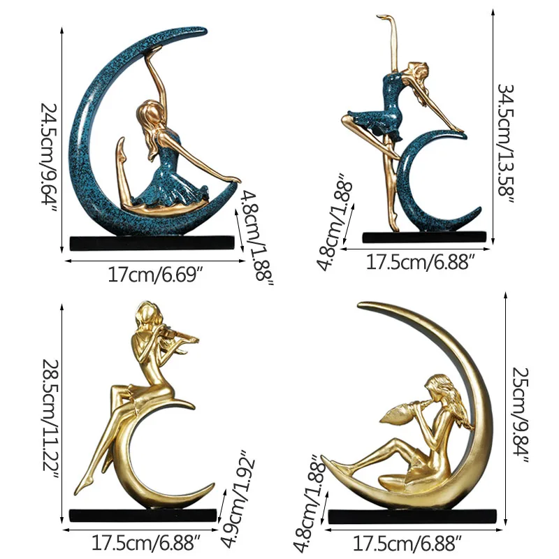 

Moon Goddess Figure Modern Decoration Dancing Girl Statue Living Room TV Cabinet Decoration Ornaments Birthday Gifts Artware