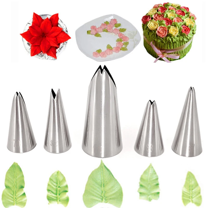 

1PC New Stainless Steel Flower Cream Nozzles Cupcake Pastry Nozzle Cake Decorating Tools Kitchen Bakery Baking Accessories