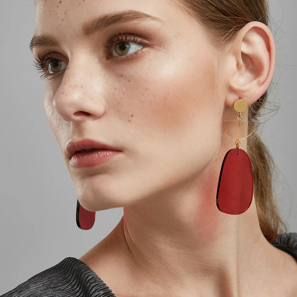 Серьги подвески ENFASHION ярких цветов геометрической формы для женщин длинные