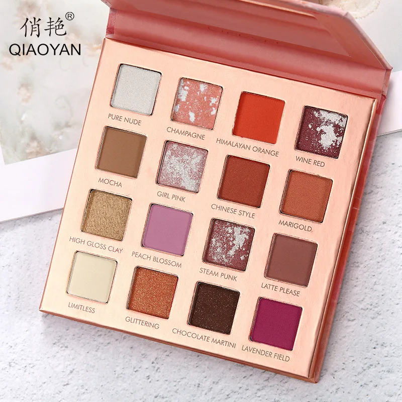 Макияж комплект теней для век стойкий пигмент теплый матовый Мерцающий Порошок