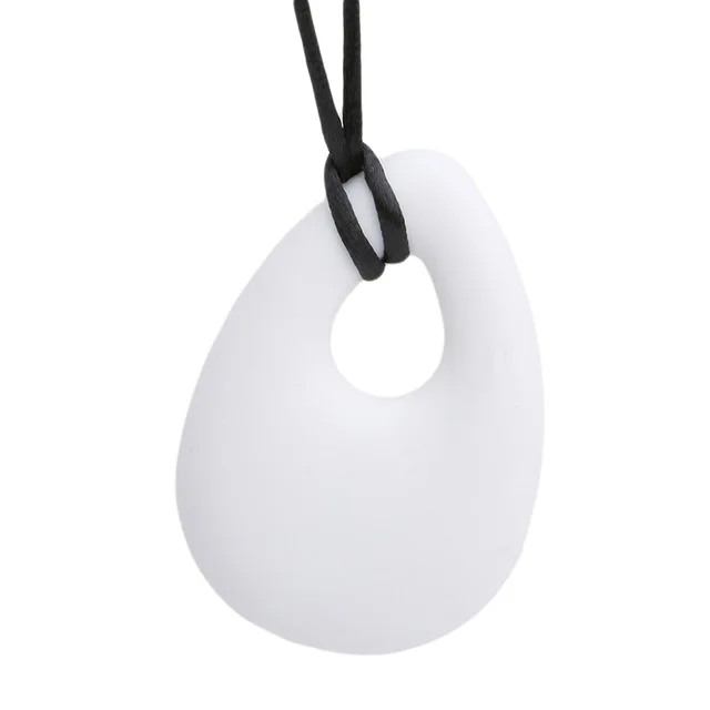 white x balck Силиконовый Прорезыватель для зубов для детей ясельного возраста, кольцо-капля для прорезывания зубов, черное ожерелье, подвески для новорожденных, зубная Жевательная для прорезывания зубов, игрушка - Цвет: white x balck