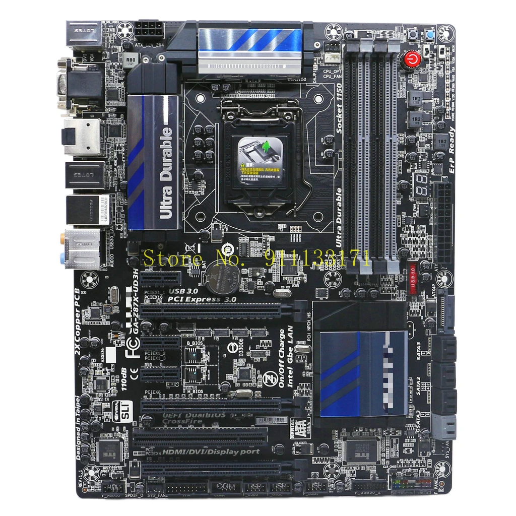 Для GIGABYTE Z87X UD3H рабочего Материнская плата Z87 чип гнездо LGA1150 DDR3 SATA3.0 USB3.0