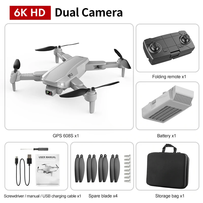 

S608 GPS Drone 6K Dual HD Camera Professional Aerial Photography Brushless Motor Foldable Quadcopter RC Distance 3000M