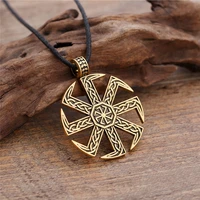 likegreat slavic kolovrat symbols necklace for men pagan sun wheel talisman amulet link chain pendants religious jewelry