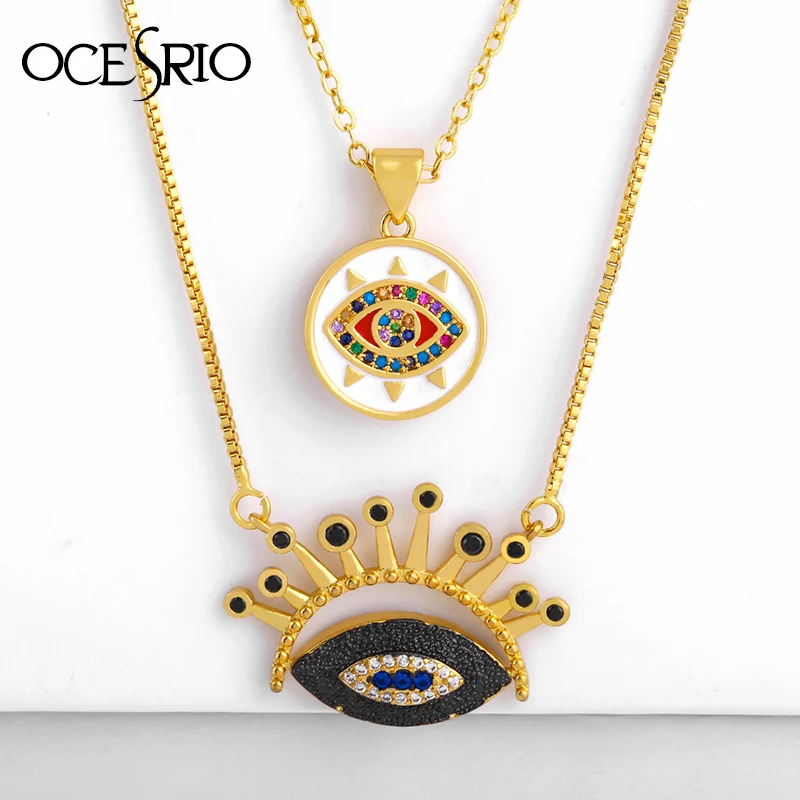 OCESRIO ожерелье от сглаза турецкое Золотое ювелирное изделие настоящее золото