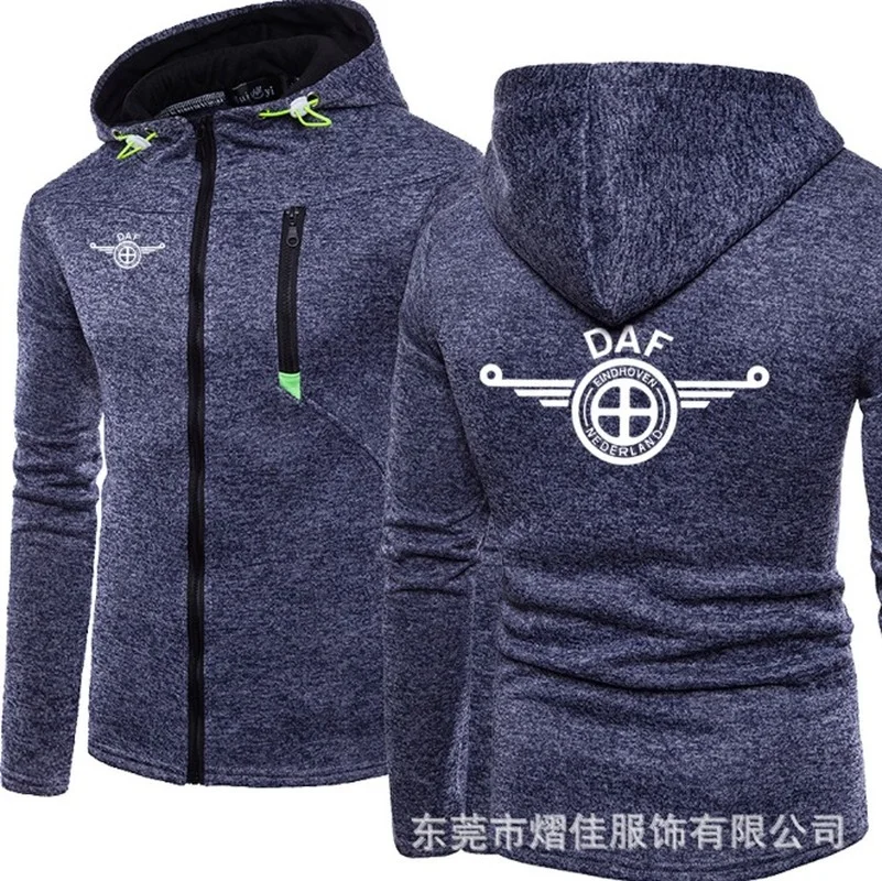 

2021 Fashion Men Winter Autumn Mens Motorcycle DAF Hoodies Cotton Casual Zip Male Hooded Coats