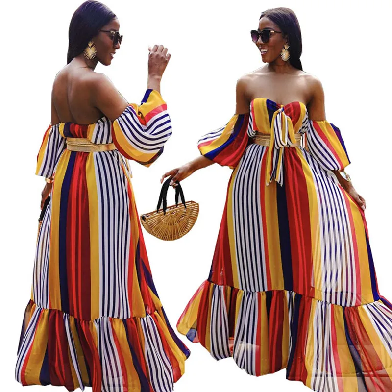

African Dresses For Women 2021 Fashion New Summer Africa Sexy Party Outfit Clothes Plus Size Maxi Dress Dashiki Ankara Long Robe