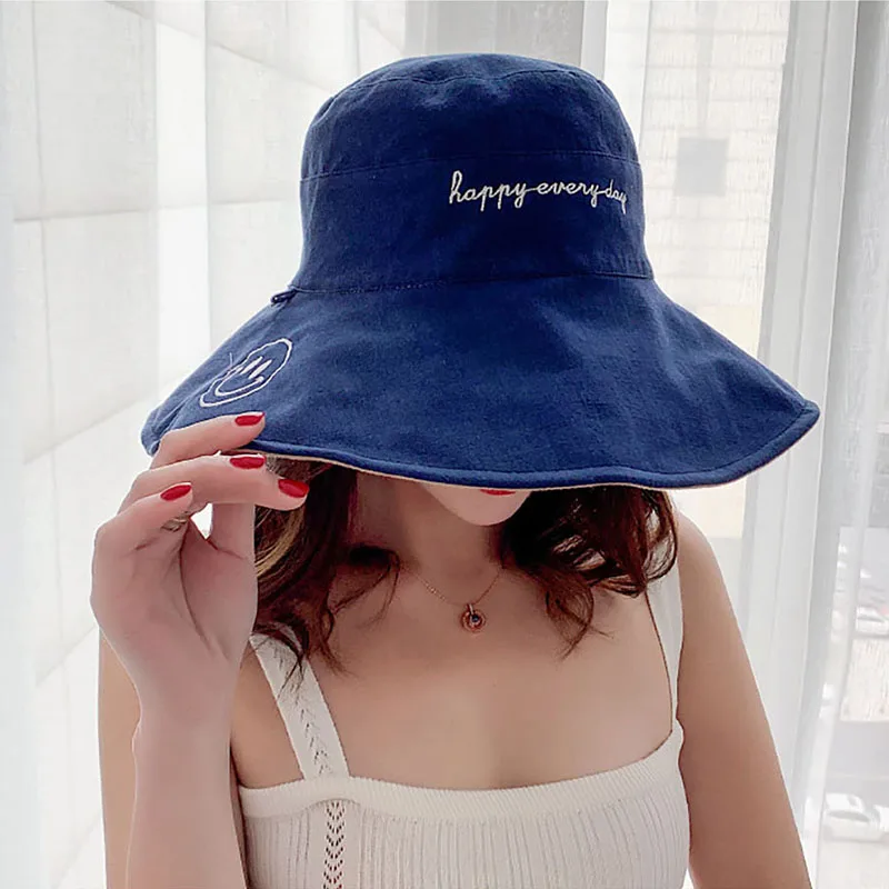 Унисекс шляпа ведро со смайликом Солнцезащитная уличная кепка для женщин и