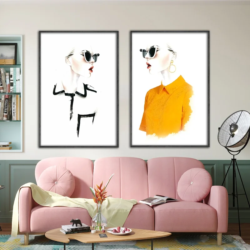 Модные Плакаты для девочек и женщин плакаты модные принты черная Картина на