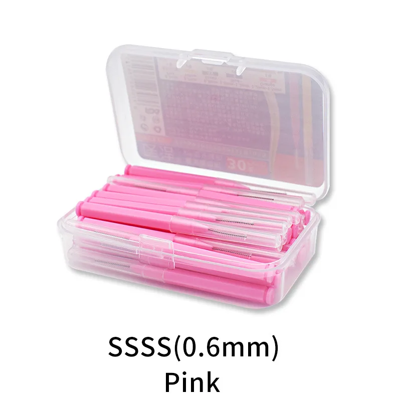 30 шт./кор. межзубные тонкие щетки денталес зубочистка нить для чистки зубов