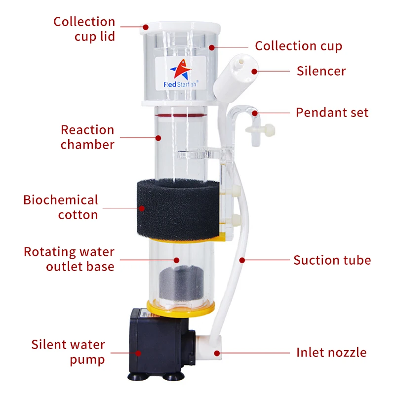 Белковый отделитель SQ-50 SQ-70 SQ-90 Redsea Star New And Mini Separator Nitrogen Device For Coral Tank Marine Aquarium