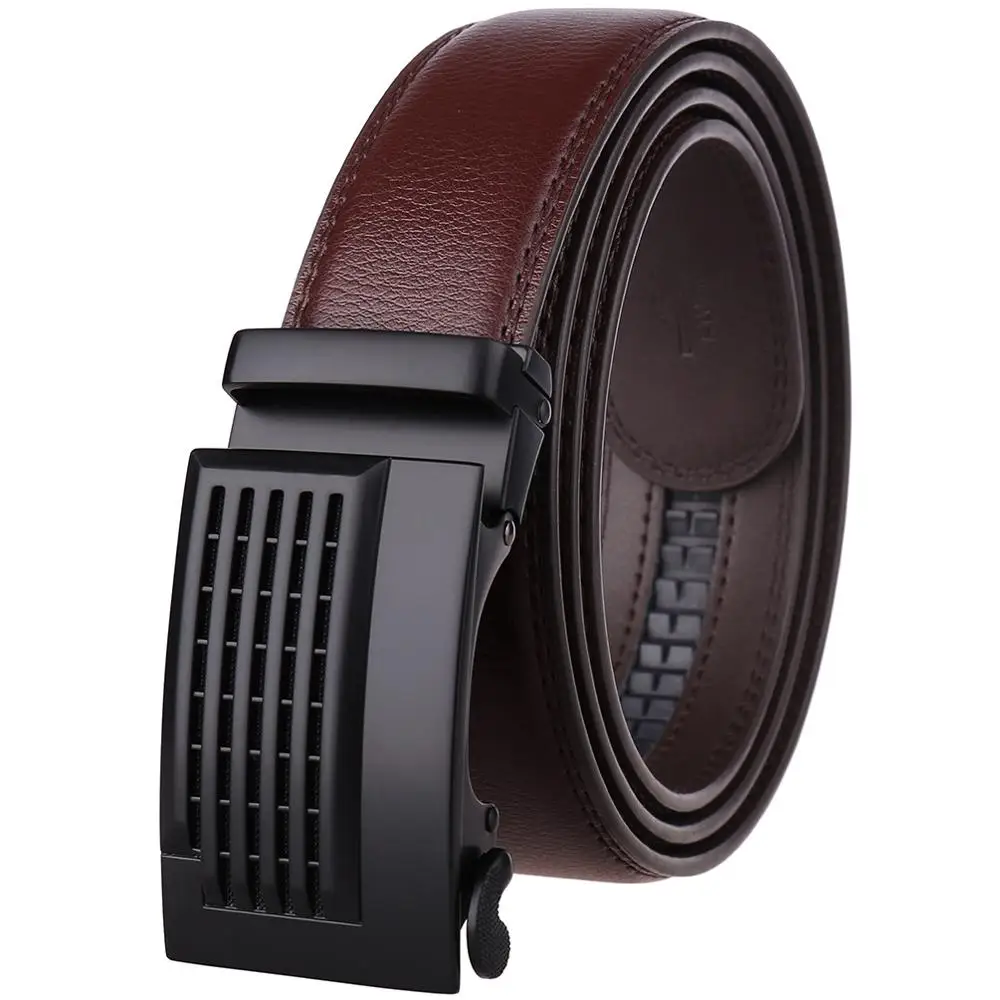 2019 Genuine Leather Belt Quality Automatic Buckle Waist Strap Men Black Belt for Male Fashion Designer Cowhide Belts