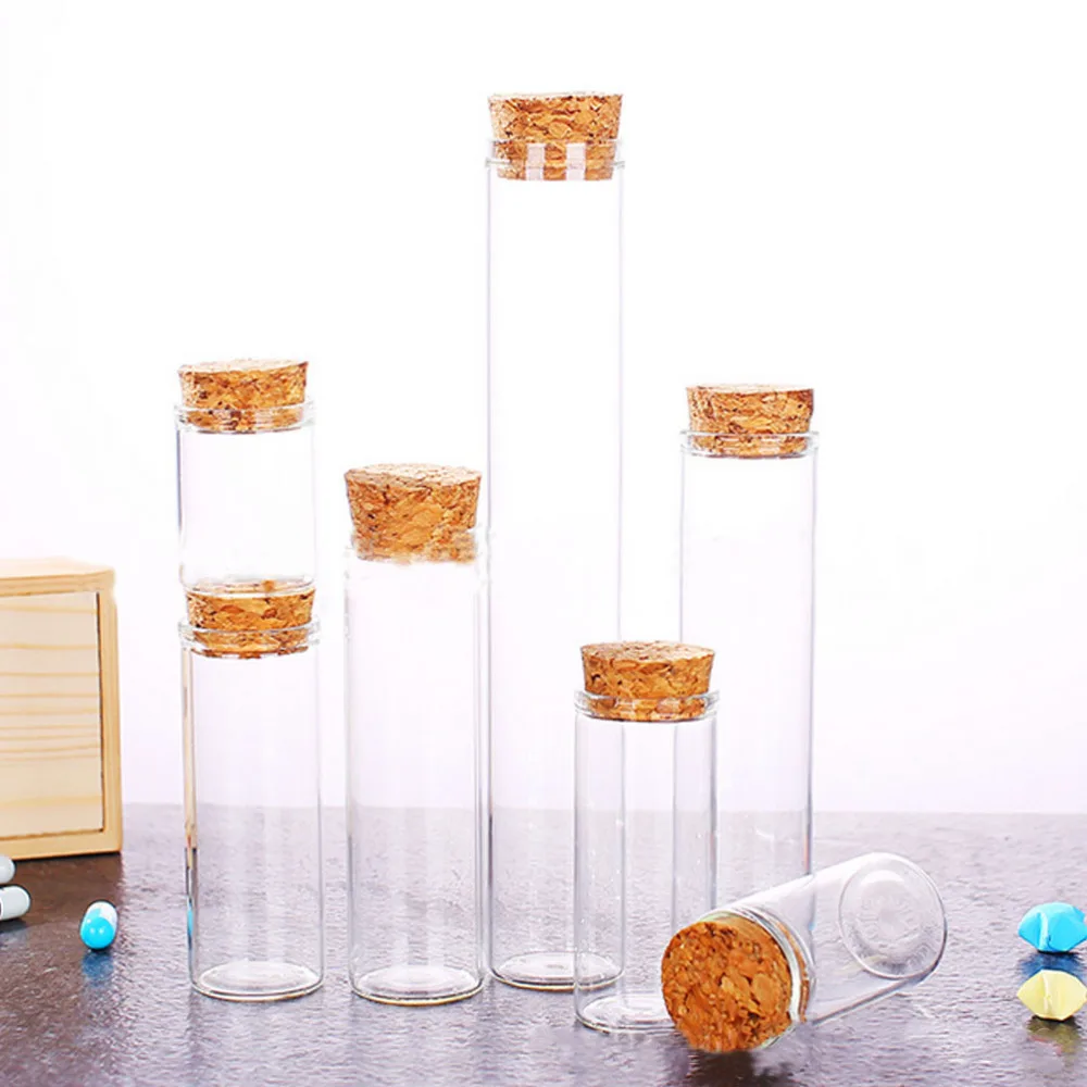 

10pcs High Borosilicate Glass Bottles Glass Tubes with Cork Reagent Bottles