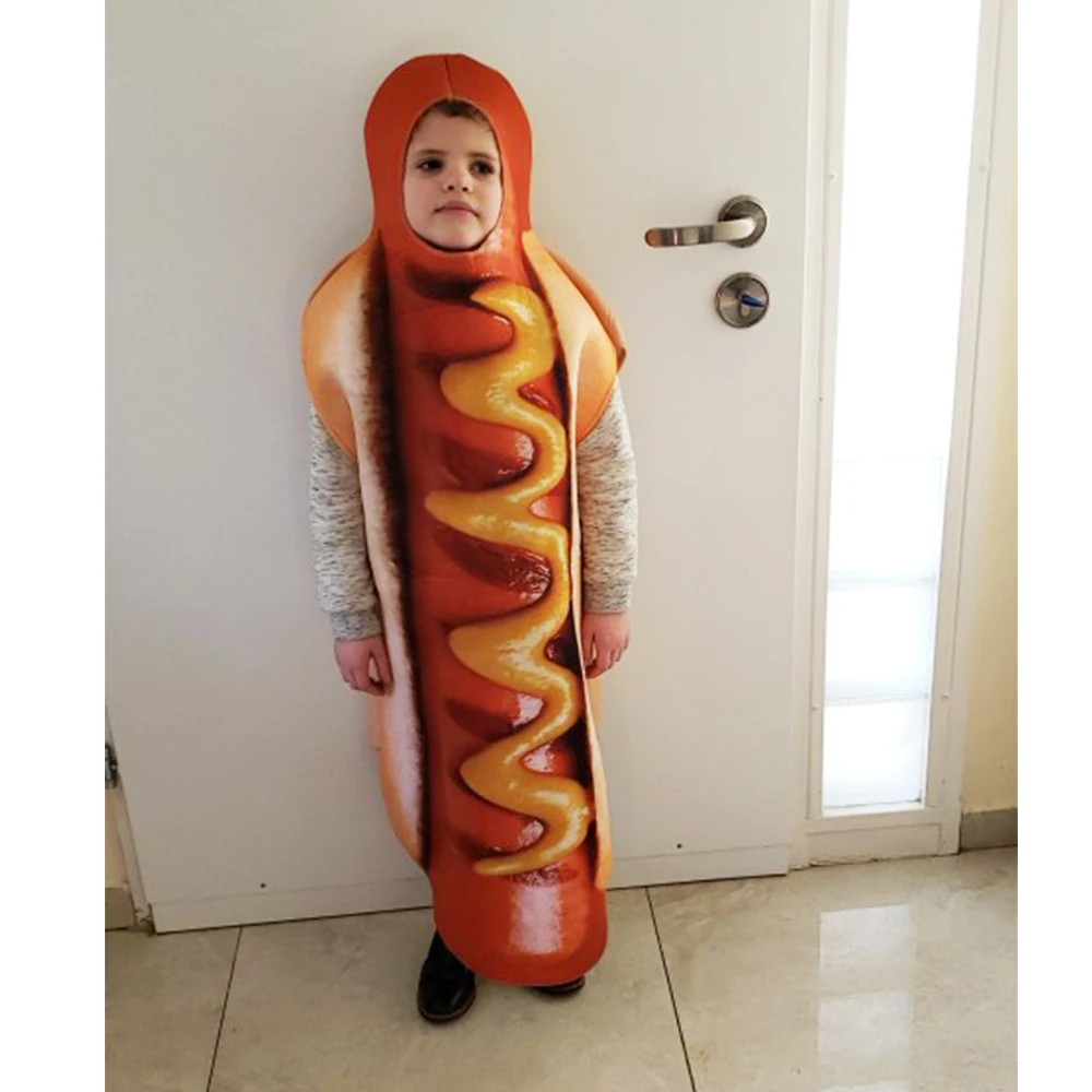 Eraspooky забавные 3D принт колбаса хот дог для костюмированной вечеринки с