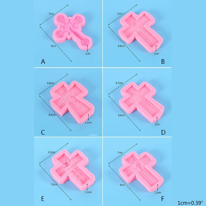 

Cross Shape Keychain Epoxy Resin Mold Jewelry Pendant Necklace Silicone Mould