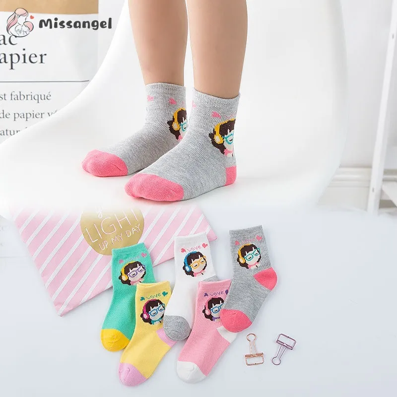 5 пара/лот новые мягкие хлопковые носки для мальчиков и девочек милые детские с